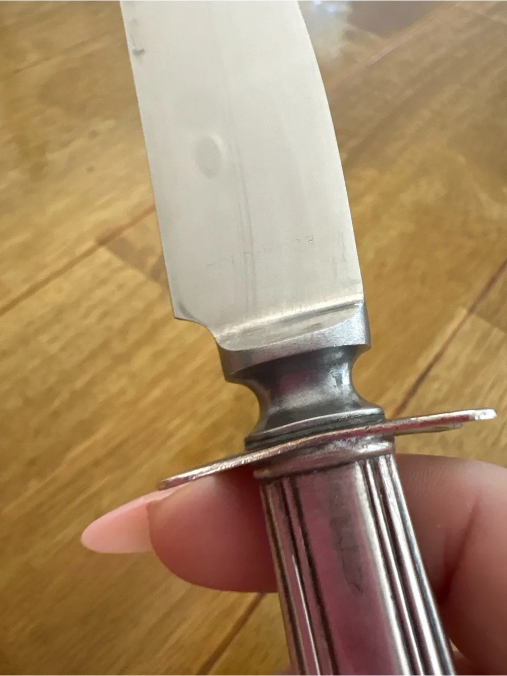 Vintage Gorham Chantilly Carving Set Knife & Fork Silver Handle Stainless Steel